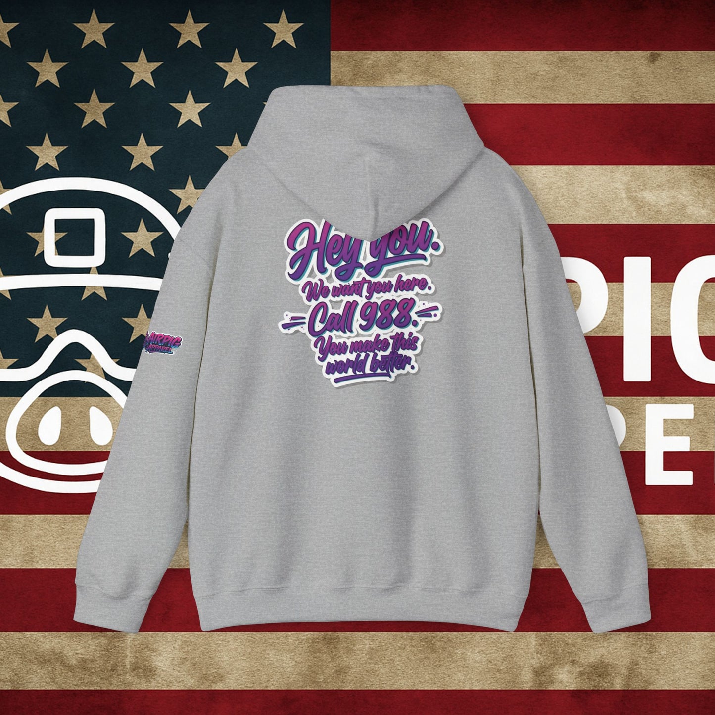 Stay Call 988 Hoodie — Mental Health Support Awareness Pullover