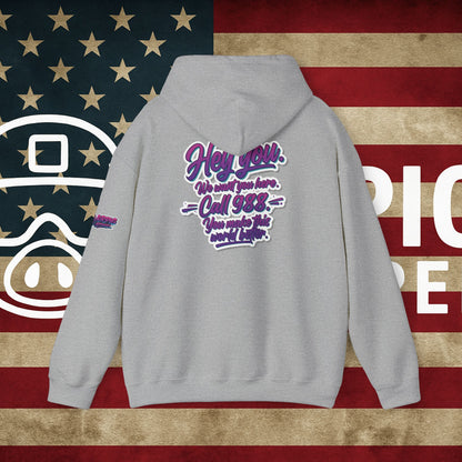 Stay Call 988 Hoodie — Mental Health Support Awareness Pullover