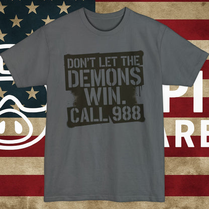 Don't Let the Demons Win 988 Mental Health Awareness Tee