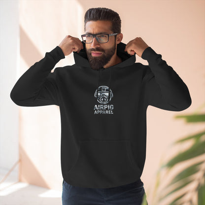 AirPig Apparel Hoodie — American Flag Pig Logo Fleece Hoodie