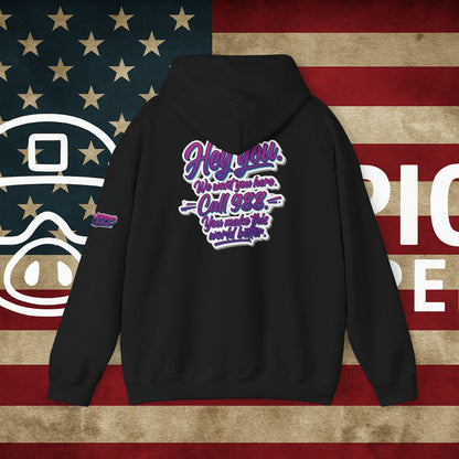 Stay Call 988 Hoodie — Mental Health Support Awareness Pullover