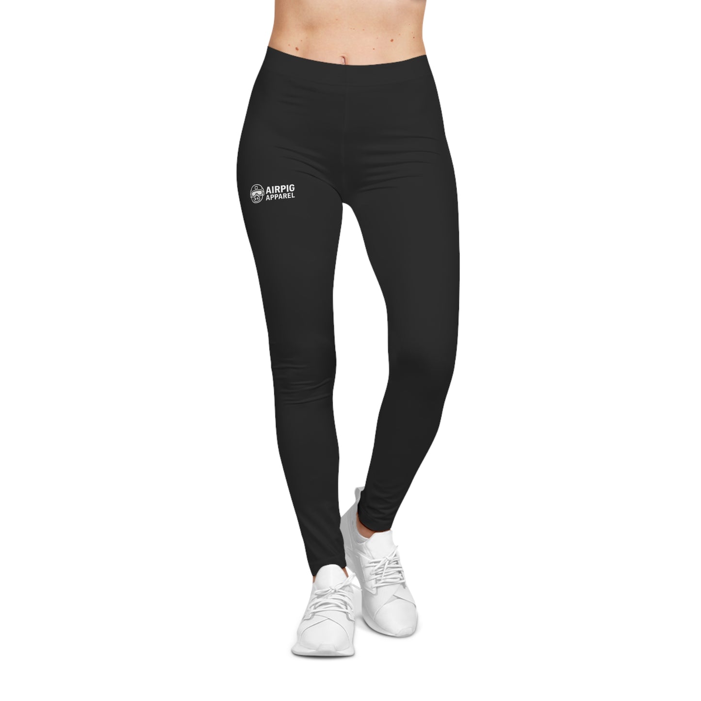 Women's Black soft Leggings — The lovable Airpig logo
