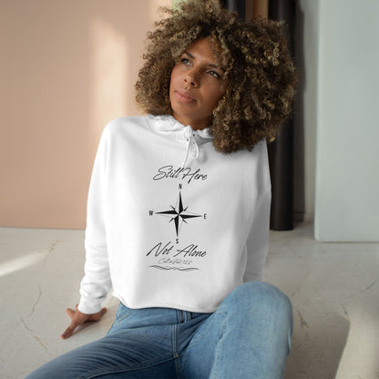 Still Here Cropped Hoodie — "Still here and not alone, call 988 for help"