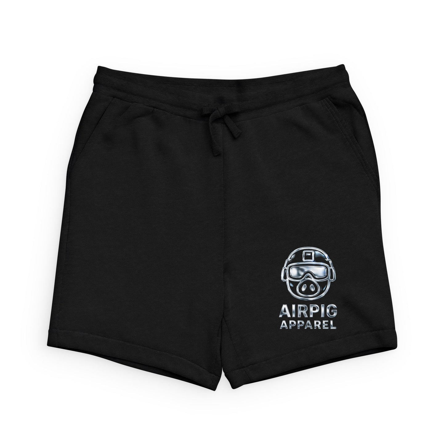 Airpig Apparel Logo Sweatshorts — Men’s Casual Black Fleece Shorts