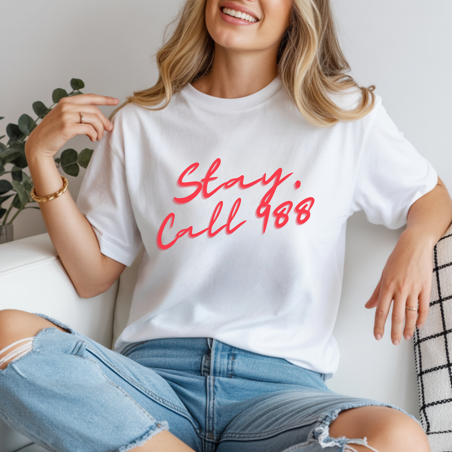 Stay — Call 988 Suicide Awareness T-Shirt