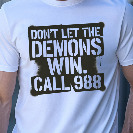 Don't Let the Demons Win 988 Mental Health Awareness Tee