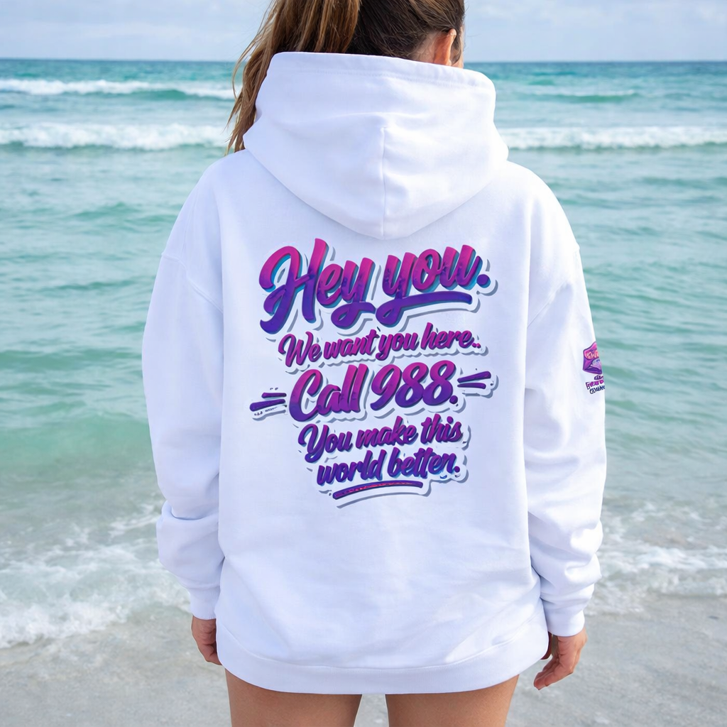 Stay Call 988 Hoodie — Mental Health Support Awareness Pullover