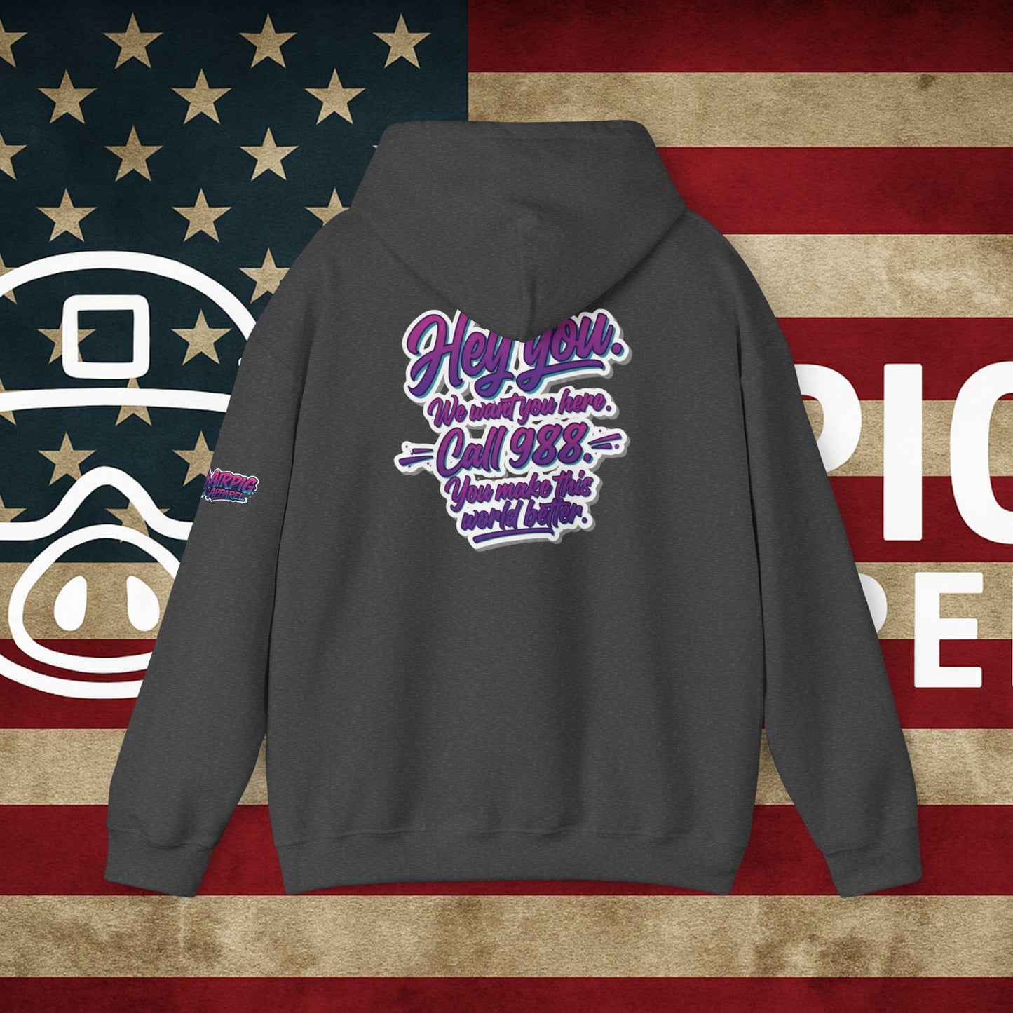 Stay Call 988 Hoodie — Mental Health Support Awareness Pullover