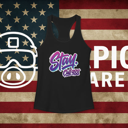 STAY 988 Suicide Awareness 90s Retro Racerback Tank