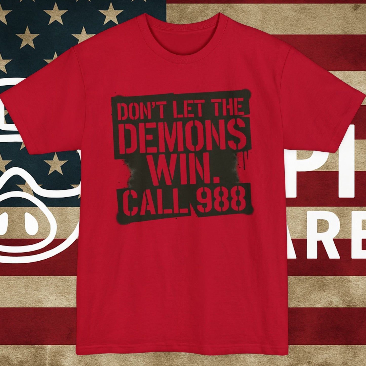 Don't Let the Demons Win 988 Mental Health Awareness Tee