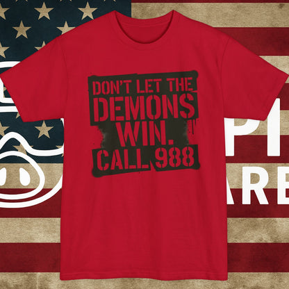 Don't Let the Demons Win 988 Mental Health Awareness Tee