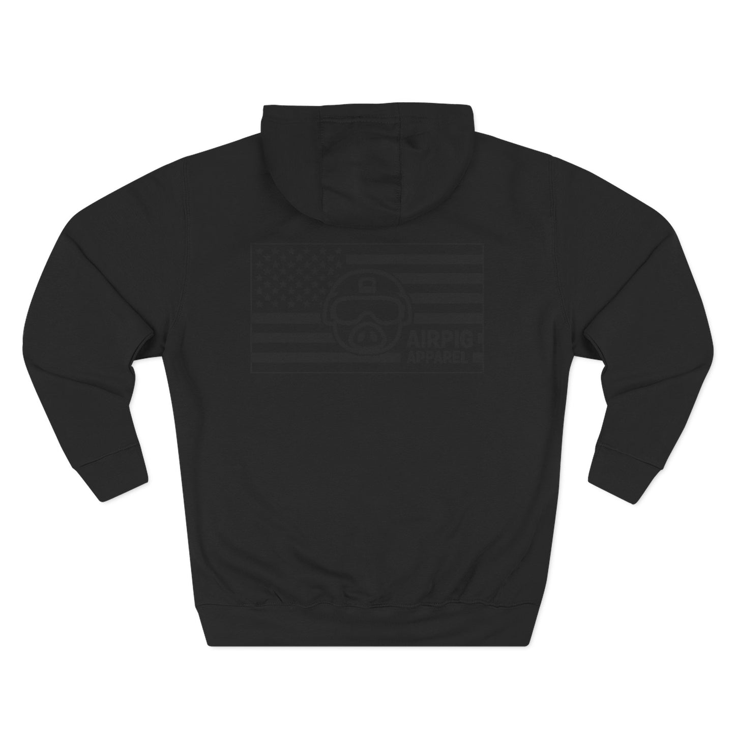 AirPig Apparel Hoodie — American Flag Pig Logo Fleece Hoodie