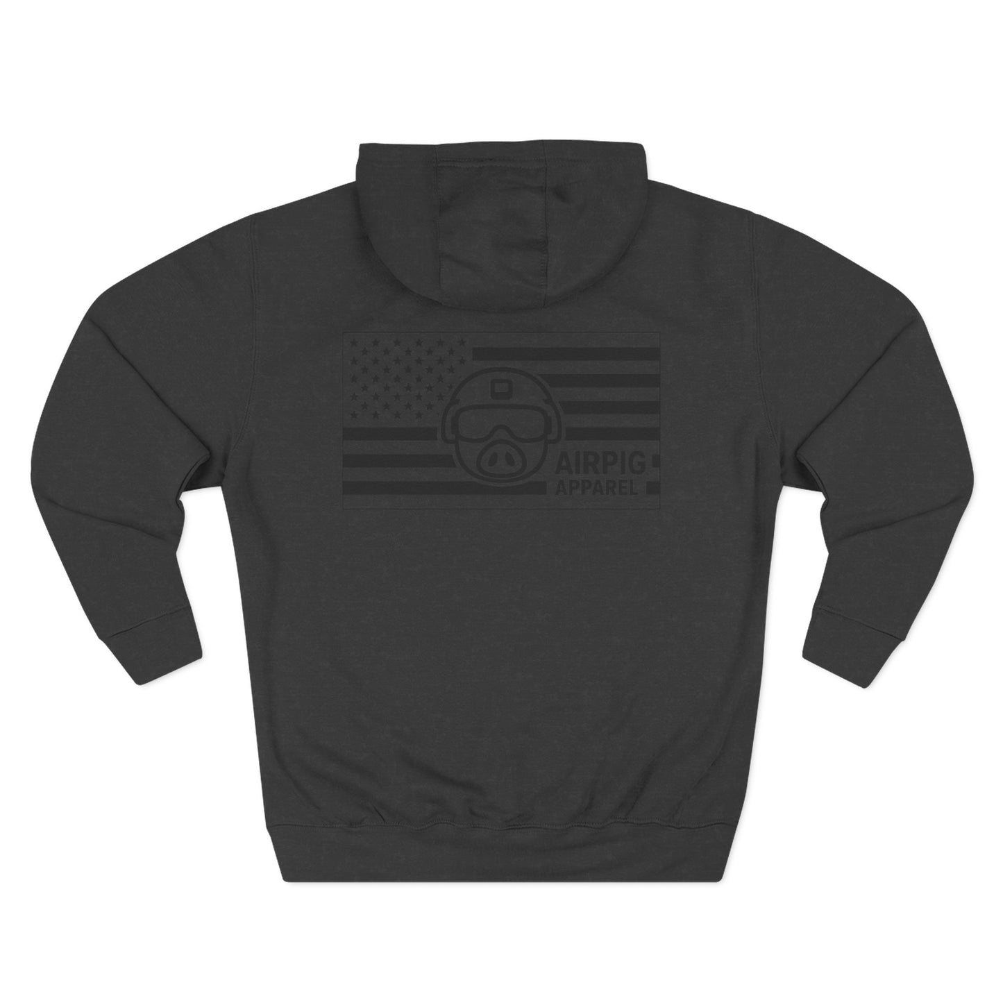 AirPig Apparel Hoodie — American Flag Pig Logo Fleece Hoodie