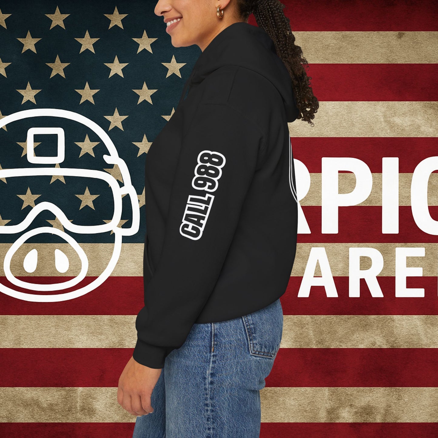 AirPig Suicide Prevention Hoodie — Soft Pullover with Shield Graphic