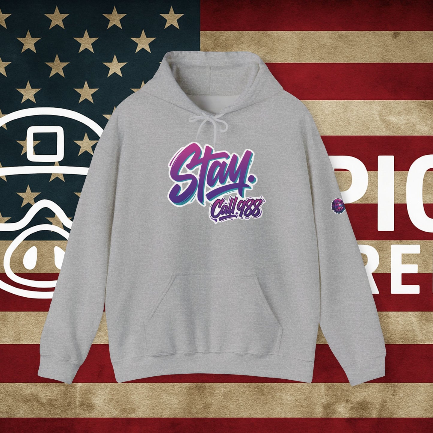 Stay Call 988 Hoodie — Mental Health Support Awareness Pullover