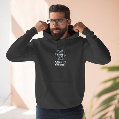 AirPig Apparel Hoodie — American Flag Pig Logo Fleece Hoodie