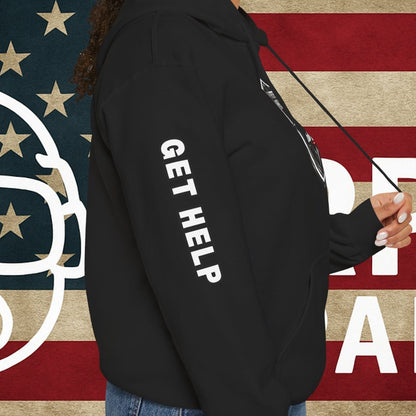 988 Veteran Support Hoodie — "Hey Veteran Need Help? Call 988" Mental Health Awareness Pullover