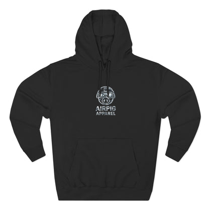 AirPig Apparel Hoodie — American Flag Pig Logo Fleece Hoodie