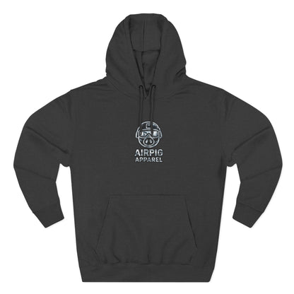 AirPig Apparel Hoodie — American Flag Pig Logo Fleece Hoodie