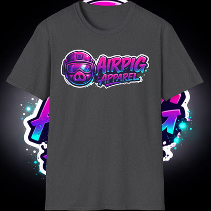 T-Shirt — Neon 'Airpig Apparel' Logo & 'Stay. Call 988' Graphic