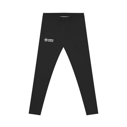Women's Black soft Leggings — The lovable Airpig logo