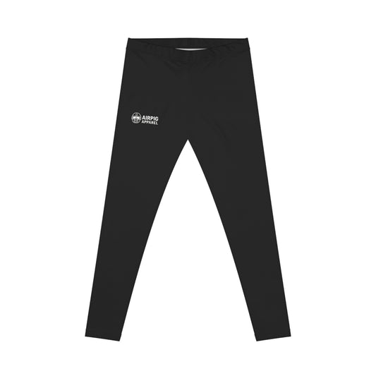 Women's Black soft Leggings — The lovable Airpig logo