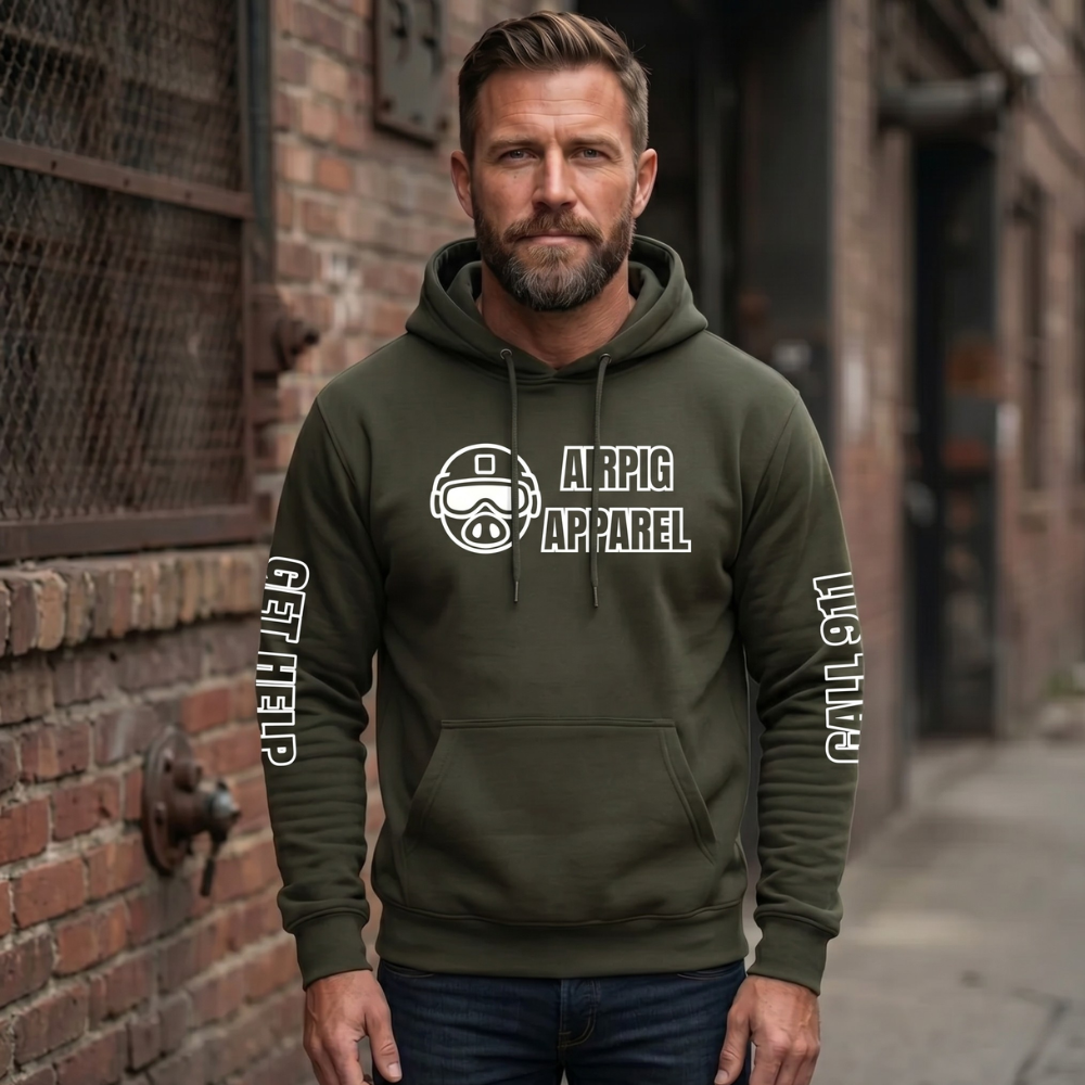AirPig Suicide Prevention Hoodie — Soft Pullover with Shield Graphic